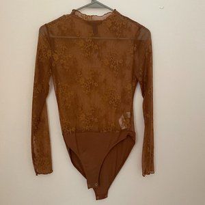 Forever 21 Lace Long Sleeve Bodysuit